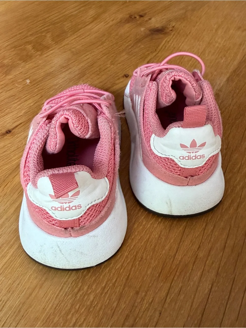 adidas Kids Pink Mesh Athletic Sneakers with White Accents